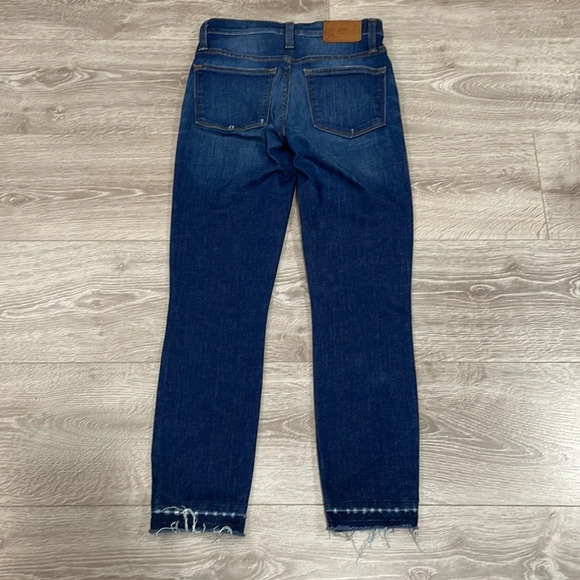 J. Crew Lookout High Rise Skinny Patch Distressed Hem Denim Jeans 25 - Picture 11 of 16